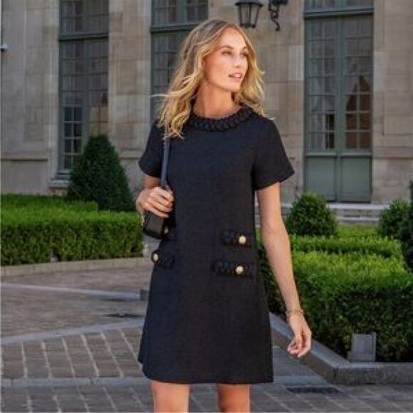 NEW Tuckernuck Black Tweed Jackie Dress - Picture 1 of 9